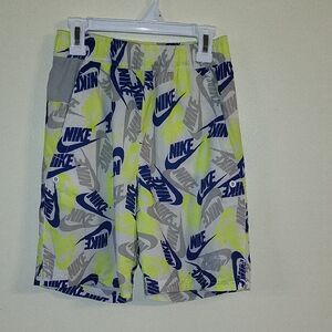 Nike Kids Graphic Print Shorts - Blue and Gray. Swimming Trunks. As Is.